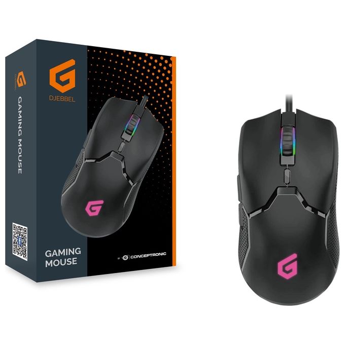 Conceptronic DJEBBEL05B Mouse Mano Destra Usb Tipo A Ottico 7200 Dpi