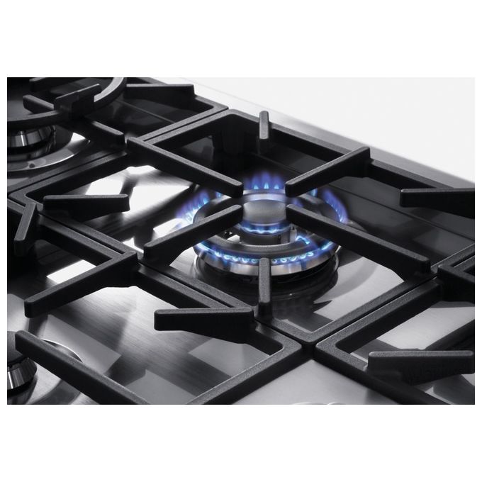 Foster 7637 000 Linea Milano Piano Cottura a Gas 4 Zone 9 Livelli di potenza Griglie in ghisa Griglie xxl Bruciatori AEO 82 cm Inox