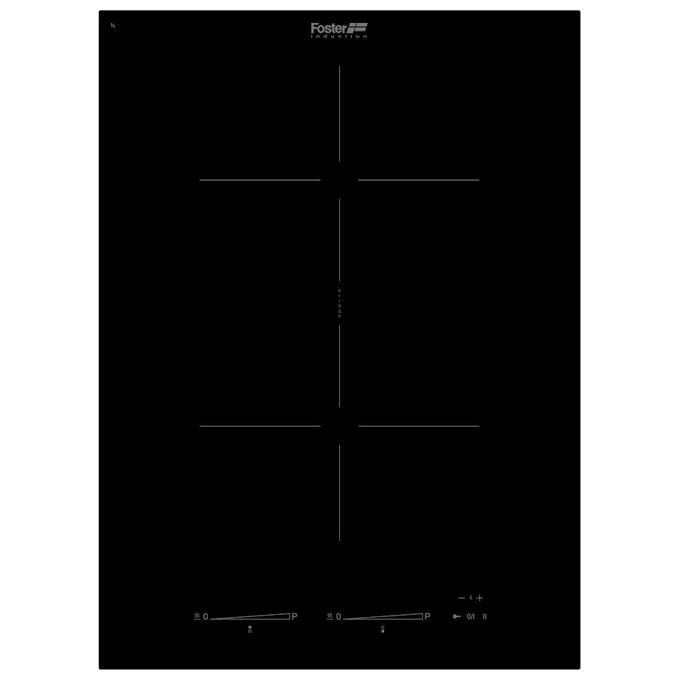 Foster 7341 655 Piano Cottura a Induzione in Vetroceramica S4000 Domino 2 Zone Touch Control Smart Fan 38 cm Nero