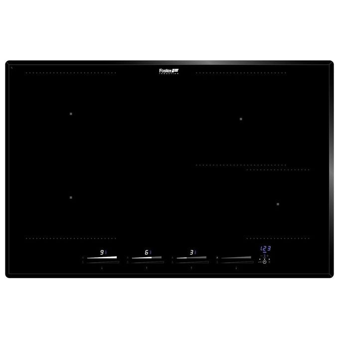 Foster 7382 645 Serie KE Induction Piano Cottura a Induzione in Vetroceramica 4 Zone 9 Livelli di potenza Touch Control Powerboost 77 cm Nero