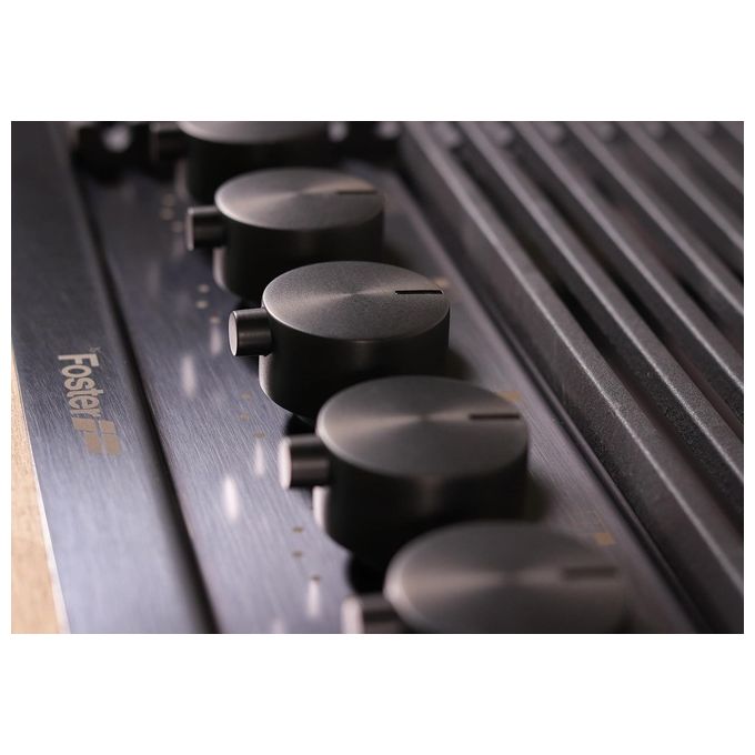 Foster 7682 006 Linea Milanello Gun Metal Piano Cottura a Gas 5 Zone 1 Tripla Corona Griglie in Ghisa PrecisePower 80 cm Gunmetal