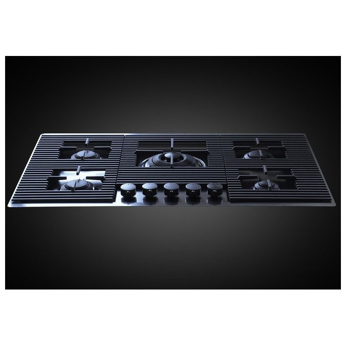 Foster 7682 006 Linea Milanello Gun Metal Piano Cottura a Gas 5 Zone 1 Tripla Corona Griglie in Ghisa PrecisePower 80 cm Gunmetal