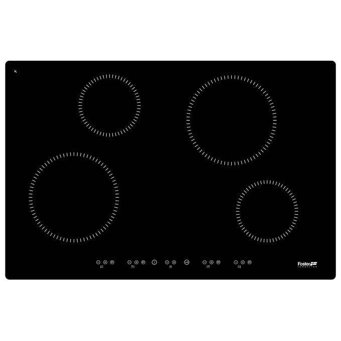 Foster 7371 300 Linea S1000 Induction Piano Cottura  a Induzione 4 Zone 9 Livelli di potenza Powerboost 77 cm Nero