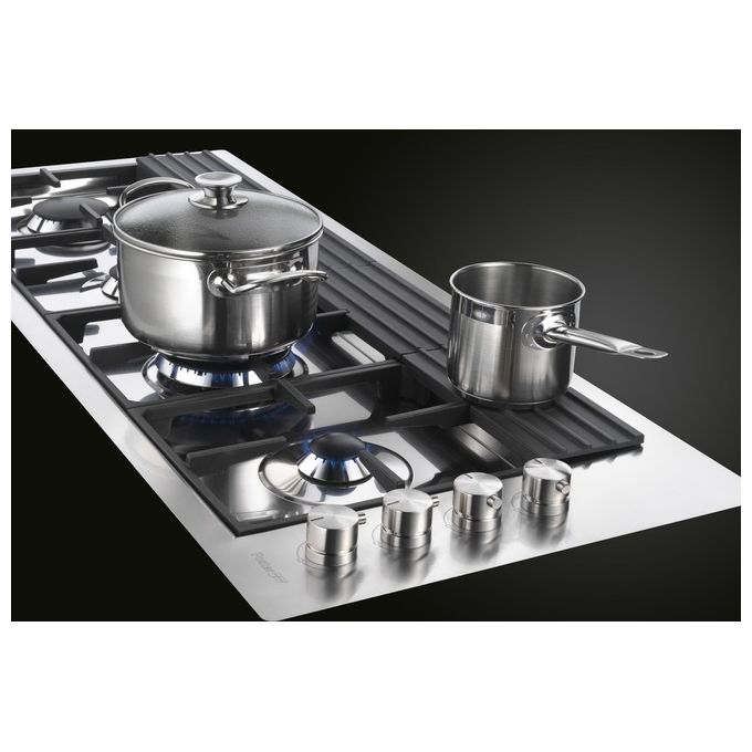 Foster 7284 042 Serie S4000 Line XL Piano Cottura a Gas 4 Zone Bruciatori iii serie  Griglie in ghisa 120 cm Inox Spazzolato