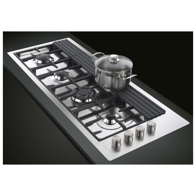 Foster 7284 042 Serie S4000 Line XL Piano Cottura a Gas 4 Zone Bruciatori iii serie  Griglie in ghisa 120 cm Inox Spazzolato