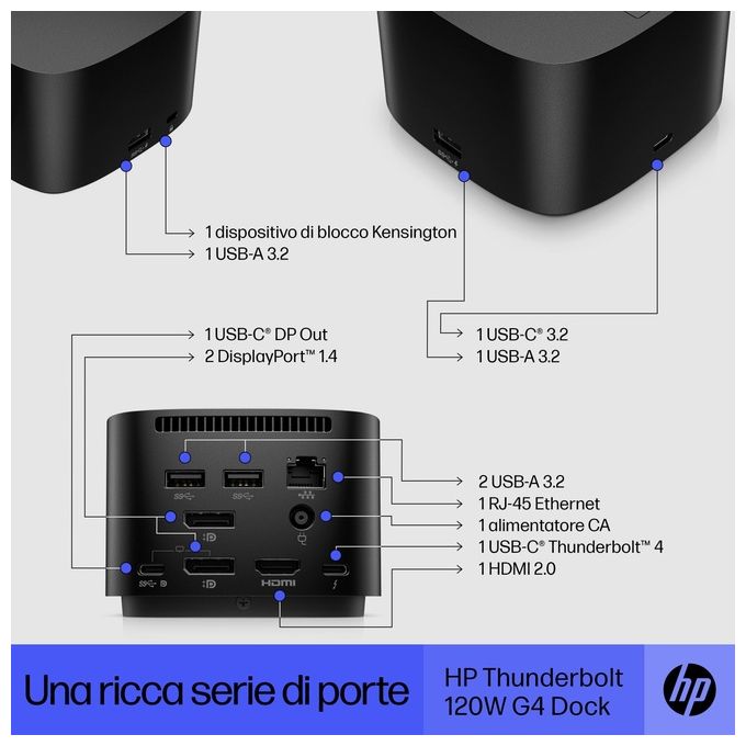 HP 4J0A2AA Thunderbolt Dock G4 Docking Station