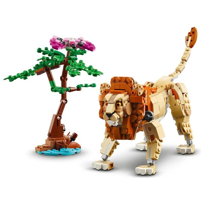 LEGO Creator 31150 3in1 Animali del Safari, Giocattolo Trasformabile da Giraffa in 2 Gazzelle o Leone , Giochi per Bambini 9+
