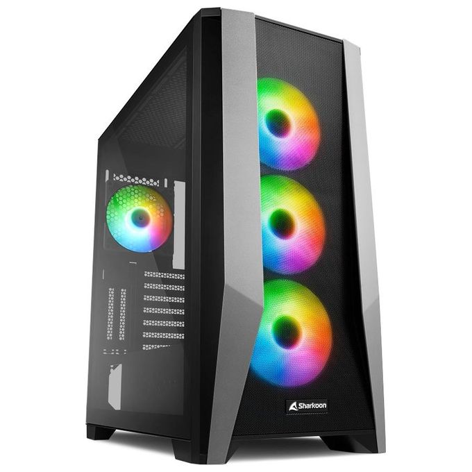 Sharkoon TG7M RGB Pc Case ATX Vetro Temperato 7 Slot Espansione 3x120mm Fan Front 1x120mm Fan Rear