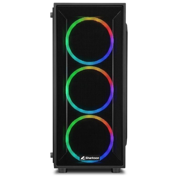 Sharkoon TG4M RGB Pc Case ATX Vetro Temperato 6 Slot Espansione 3x120mm Fan Front 1x120mm Fan Rear