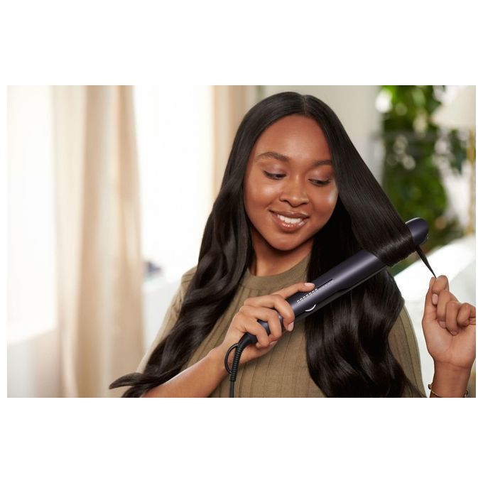 Philips 7000 Series BHS752-00 – Piastra per capelli classica, piastre in ceramica minerale con argan, temperatura regolabile fino a 230 °C, riscaldamento rapido 30 s, funzioni: ionica e spegnimento automatico, cavo girevole, Colore Nero-Rosé