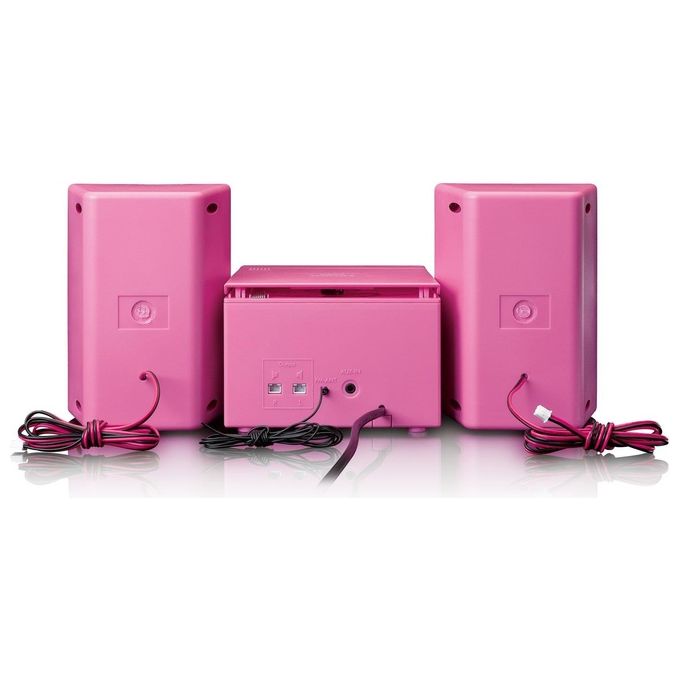 Lenco MC-013 Impianto Stereo per Bambini Lettore Cd Display Lcd Ingresso AUX Rosa