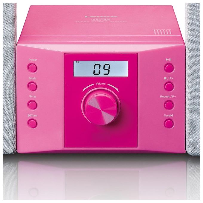Lenco MC-013 Impianto Stereo per Bambini Lettore Cd Display Lcd Ingresso AUX Rosa