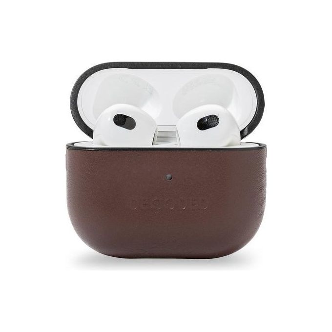 Decoded Aircase Lite in Pelle per AirPods Gen3 Marrone Cioccolato