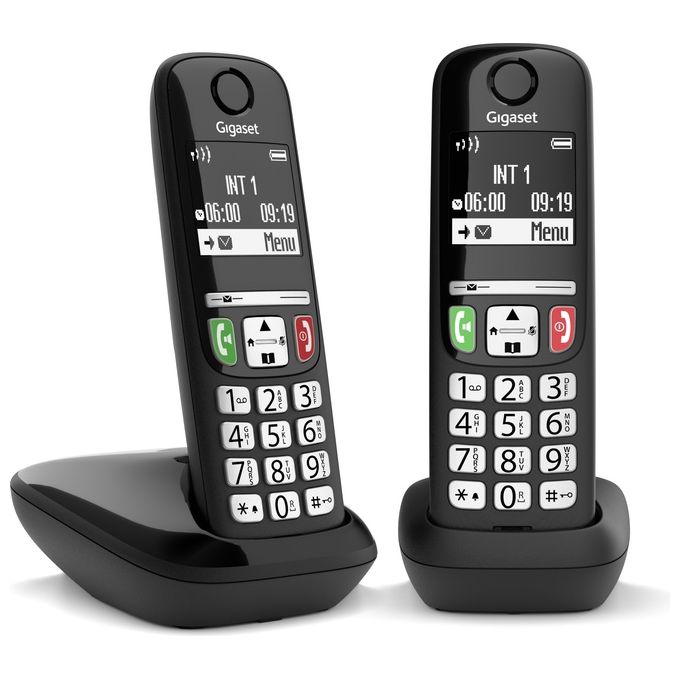 Gigaset E270 Duo Coppia Cordless DECT Display 2'' Vivavoce Rubrica Nero