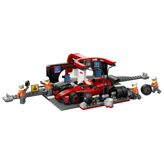Lego 60443 City Formula 1 Set da Costruzione Pit Stop e Meccanici con Monoposto Ferrari F1 322 Pezzi 5 Minifigure eta' 6+