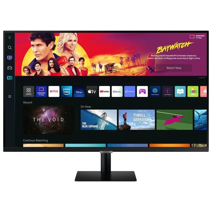 Samsung Smart Monitor M7 (S32BM700), Flat 32'', 3840x2160 (UHD 4K), Piattaforma Smart TV (Amazon Video, Netflix), Airplay, Mirroring, Office 365, Wireless Dex, Casse Integrate, WiFi, HDMI, USB Type-C