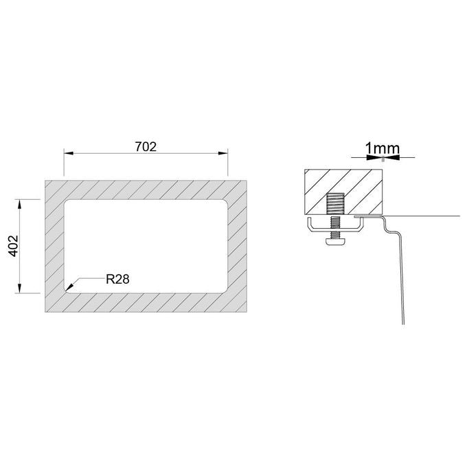 Rodi 18U8ETX0678A0 Lavello Cucina 2 Vasche da Incasso Larghezza 74 cm materiale Acciaio Inox
