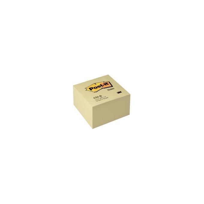 3m Confezione Da 1 Cubo Da 450 Fogli Colore Giallo Dim. 76 X 76 Mm