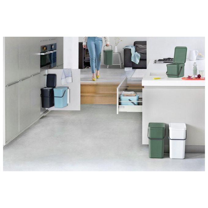 Brabantia Sort e Go Contenitore per Rifiuti Verde Giada 3 Litri