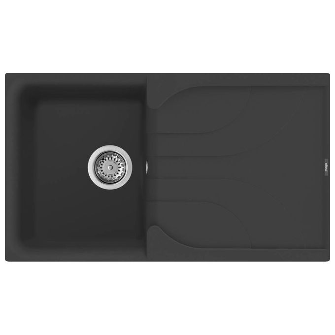Elleci LGE40040 Ego 400 Lavello Granitek Gocciolatoio reversibile 1 Vasca 86 cm Nero