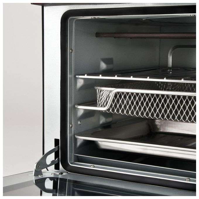 G3 Ferrari Friggisano Forno Friggitrice ad Aria 22 Litri 1700 Watt Nero e Rosso Compatta e Efficiente per la Cottura Sana