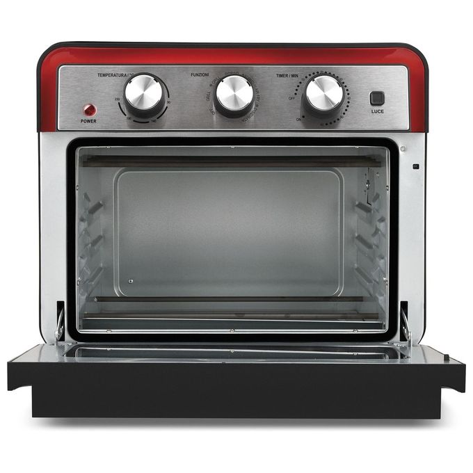 G3 Ferrari Friggisano Forno Friggitrice ad Aria 22 Litri 1700 Watt Nero e Rosso Compatta e Efficiente per la Cottura Sana