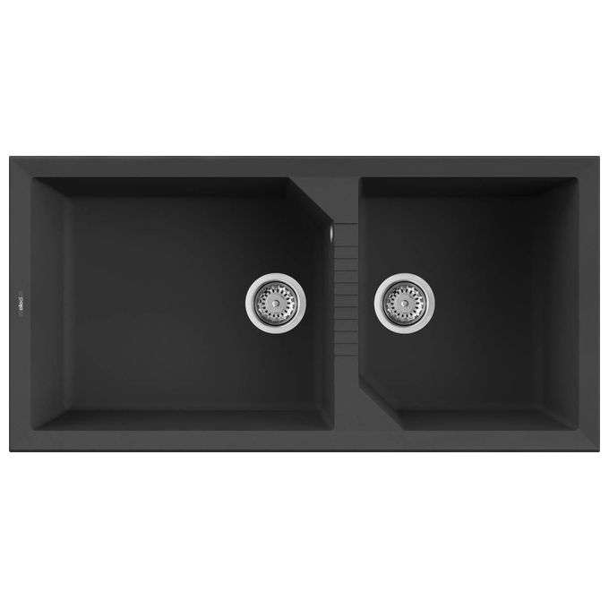 Elleci LGT49040 Tekno 490 Lavello Granitek 2 Vasche 100 cm Nero