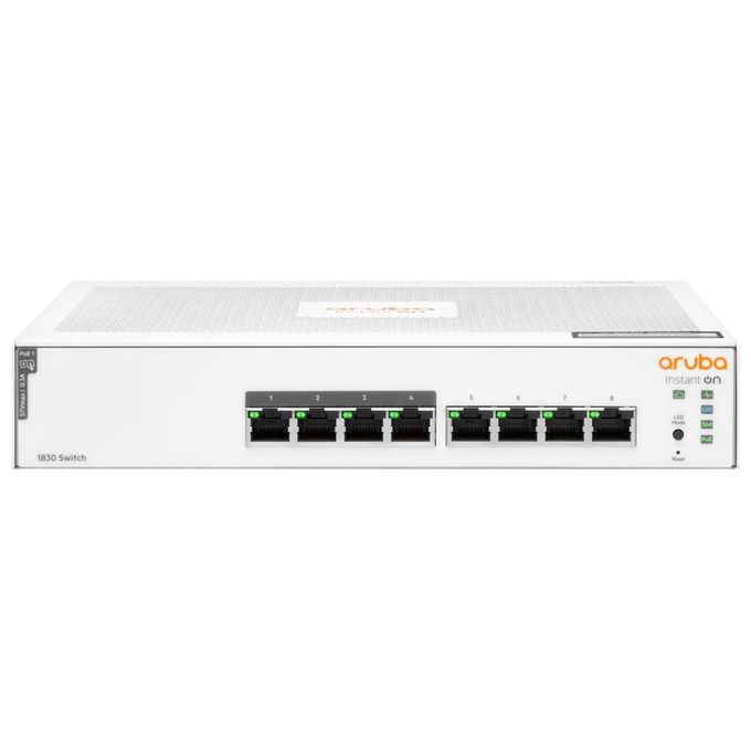 HP Enterprise Aruba Instant On 1830 8G 4p Class4 PoE 65W Gestito L2 Gigabit Ethernet 10-100-1000 Supporto Power over Ethernet 1U