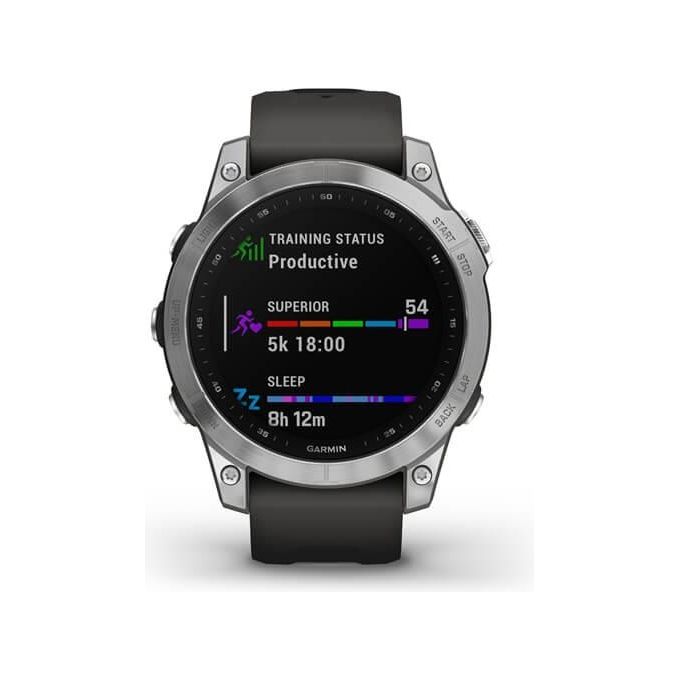Garmin Fenix 7, Smartwatch GPS, Argento e Grafite, Display 1.3'', 47mm
