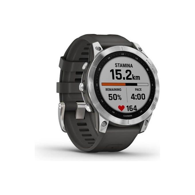 Garmin Fenix 7, Smartwatch GPS, Argento e Grafite, Display 1.3'', 47mm