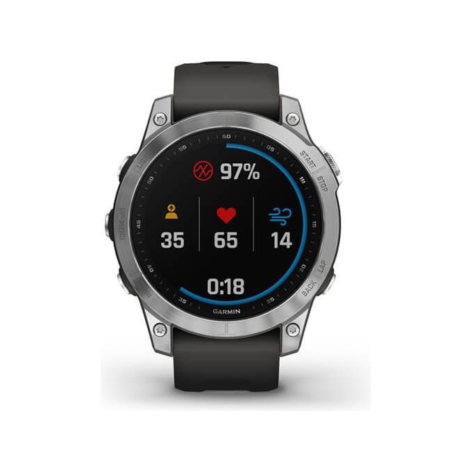 Garmin Fenix 7, Smartwatch GPS, Argento e Grafite, Display 1.3'', 47mm