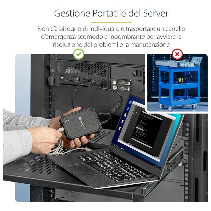 Startech.com Adattatore crash cart portatile per PC con alloggiamento antiurto - Console KVM USB con trasferimento di file e Acquisizione Video
