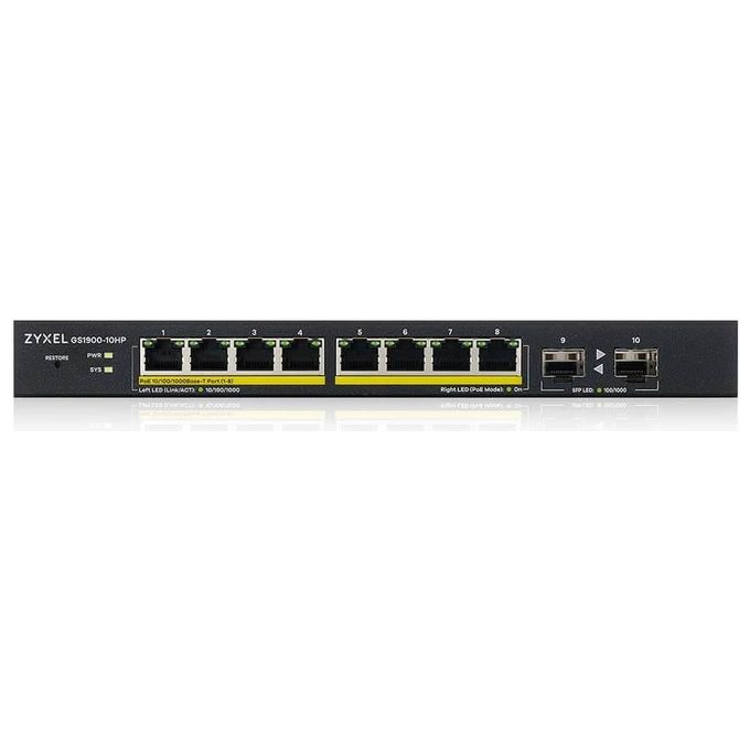 Zyxel GS1900-10HP Gestito L2 Gigabit Ethernet 10-100-1000 Supporto Power Over Ethernet Nero