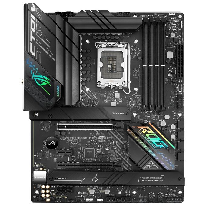 ASUS ROG Strix B660-F Gaming Wifi Scheda Madre ATX, Intel B660, LGA1700, DDR5, PCI 5.0, LAN Intel 2.5Gb, WiFi 6, ROG SupremeFX 7.1 Surround, 3xM.2, 4xSATA 6GB-s, USB 3.2 Gen 2x2, Nero
