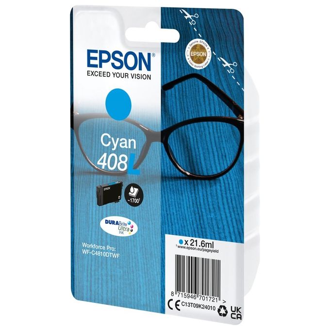 Epson C13T09K240 Cartuccia Inkjet Originale Ciano 408L 21,6 ml Resa 1700 pagine colore Ciano