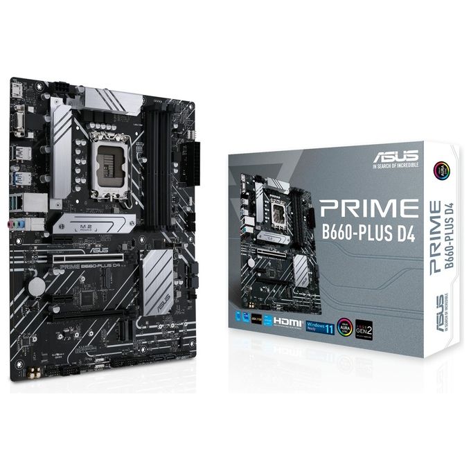 ASUS Scheda madre Intel B660 (LGA 1700) ATX con 8 stadi di potenza, slot PCIe 4.0, tre slot M.2, Realtek 2.5Gb Ethernet, DisplayPort, HDMI, D-Sub, USB 3.2 Gen 2x2 Type-C posteriore, USB 3.2 Gen 1 Type-C anteriore, Aura Sync