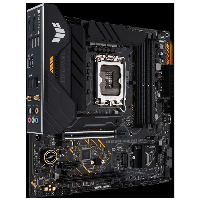 ASUS TUF Gaming B660M-PLUS WiFi D4 Scheda Madre mATX, Intel B660, LGA1700, DDR4, PCI 5.0, LAN Realtek 2.5Gb, WiFi 6, Realtek 7.1 Surround, 2xM.2, 4xSATA 6GB-s, USB 3.2 Gen 2x2, Armoury Crate, Nero