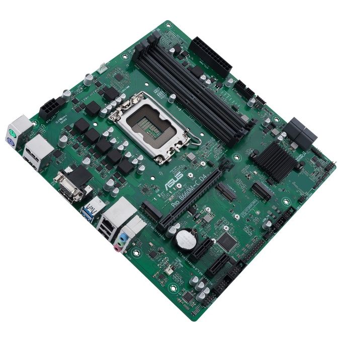 ASUS PRO B660M-C D4-CSM Scheda Madre mATX, Intel B660, LGA1700, DDR4, PCI 4.0, LAN Intel 1Gb, Realtek 7.1 Surround, 2xM.2, 4xSATA 6GB-s, USB 3.2 Gen 1, ASUS Control Center Express, Nero