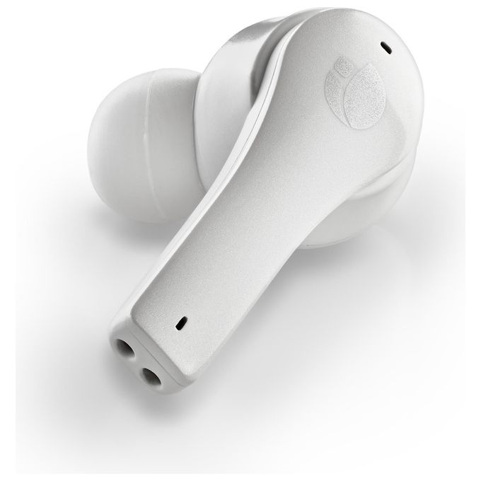 NGS BT ARTICA BLOOM WHITE - Auricolari senza fili, compatibili con TWS e Bluetooth fino a 24 ore, comandi touch, USB Type-C, base di ricarica, bianco