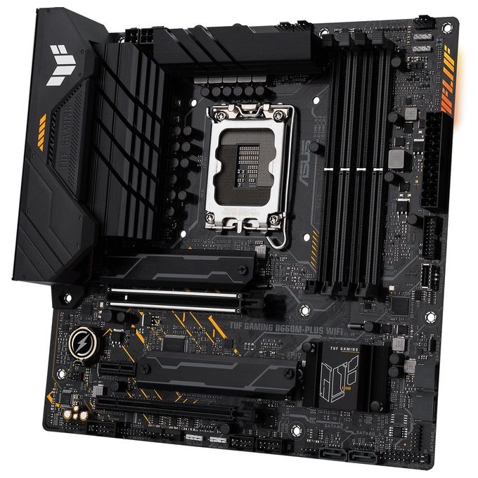 ASUS TUF Gaming B660M-PLUS WiFi Scheda Madre mATX, Intel B660, LGA1700, DDR5, PCIe 5.0, LAN Realtek 2.5Gb, WiFi 6, Realtek 7.1 Surround, 2xM.2, 4xSATA 6GB-s, USB 3.2 Gen 2x2, Armoury Crate, Nero