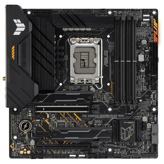 ASUS TUF Gaming B660M-PLUS WiFi Scheda Madre mATX, Intel B660, LGA1700, DDR5, PCIe 5.0, LAN Realtek 2.5Gb, WiFi 6, Realtek 7.1 Surround, 2xM.2, 4xSATA 6GB-s, USB 3.2 Gen 2x2, Armoury Crate, Nero