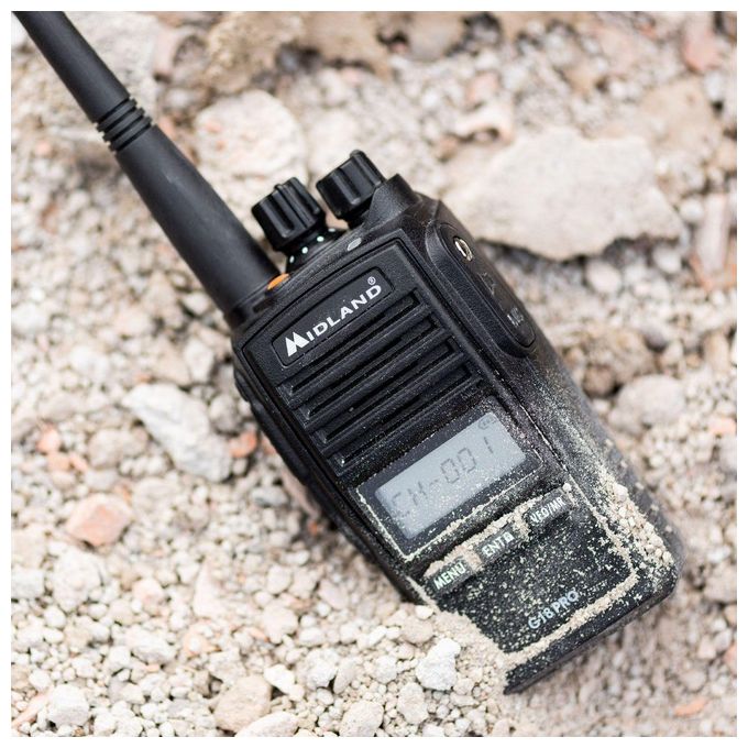 Midland G18 PRO Radio Ricetrasmittente Walkie Talkie PMR 446 Standard Militare MIL-STD-810G