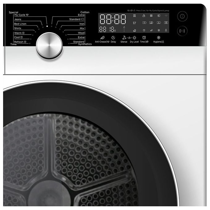 Midea MDK9A3 Serie Knight Asciugatrice a Pompa di Calore Classe energetica A+++ Capacita' di Carico 9 Kg Motore Inverter 