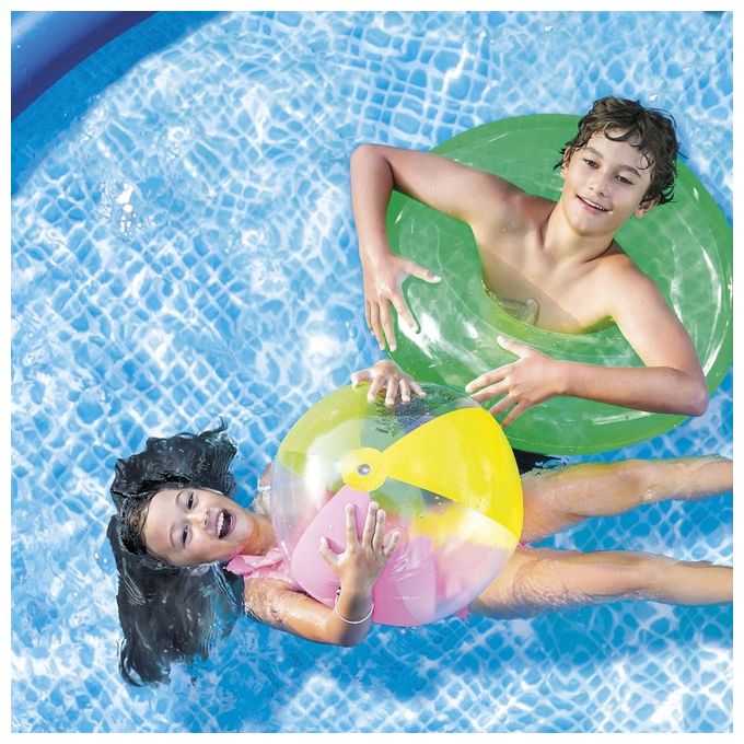 Intex 26166NP Easy Set Piscina Fuori Terra Gonfiabile Rotonda 457x107 cm 12430 L Pompa Filtro 3785 L-h Scaletta colore Blu