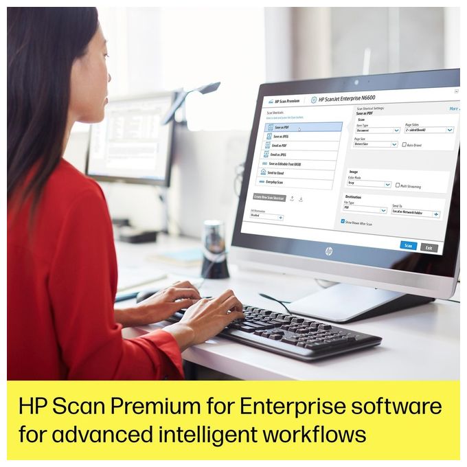 HP Scanjet Enterprise Flow N6600 fnw1 Scanner Piano e ADF 1200x1200 DPI A4 Bianco