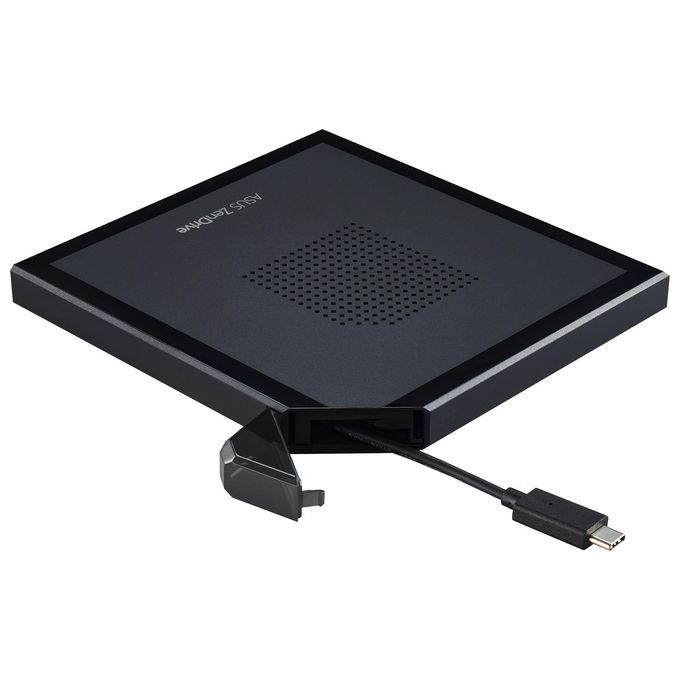 ASUS ZenDrive V1M Masterizzatore Esterno USB-C, Compatibile con Windows 11 e Mac OS, Supporto M-Disc, Software di Backup Incluso, Cavo Collegamento Integrato, Dvd-R 8X, Dvd-RW 8X, CD 24x, Nero
