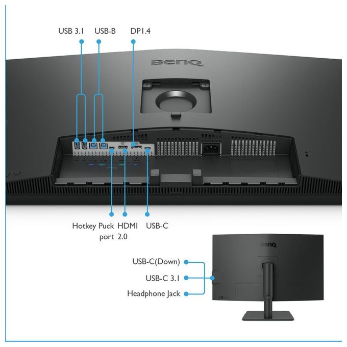 BenQ PD3205U Monitor 31.5'' LED IPS 3840x2160 4K Ultra HD Tempo di Risposta 5 ms