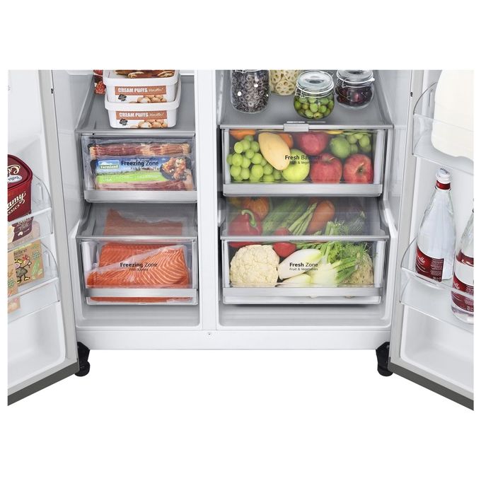 LG InstaView GSGV80PYLD.APYQEUR Frigorifero Side by Side 635 Litri Classe D No Frost Dispenser con allaccio Argento