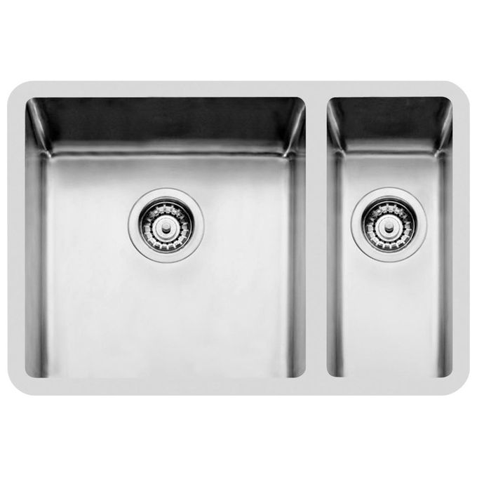 Foster 2202 852 KE R15 Lavello Acciaio Inox Spazzolato da incasso Sottotop 1 Vasca e mezza a Sinistra 66x45cm