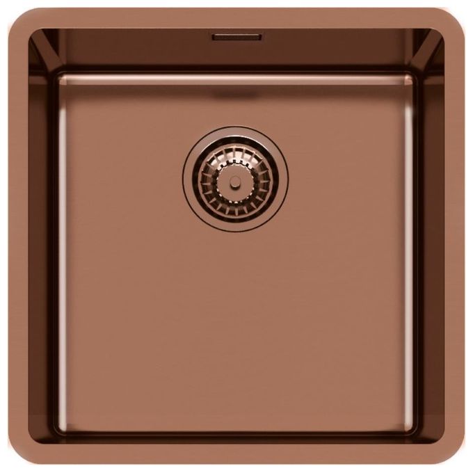Foster 2156 858 KE R15 Copper Lavello Acciao Inox Spazzolato da incasso Sottotop 1 Vasca Rame 40X40cm